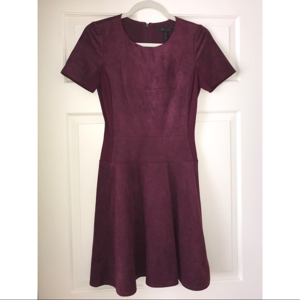 BCBGMaxAzria Darra Faux Suede Short Sleeve Dress